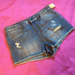 (NEW) Aeropostale High Waisted Denim Shorts